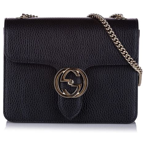 gucci black shouldedr bag on chain|gucci bag with silver chain.